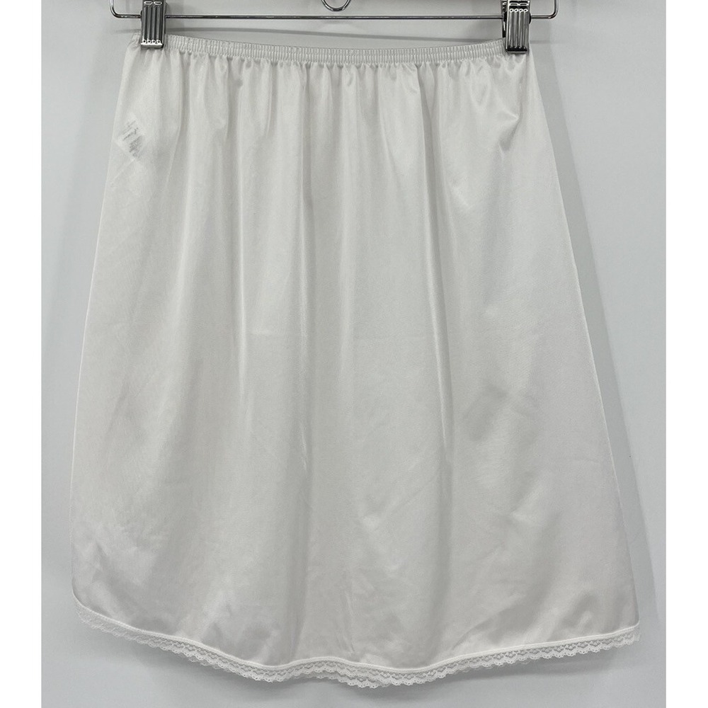 Vintage Vanity Fair Silky Half Slip Size Small White Nylon 20" Style 11-760